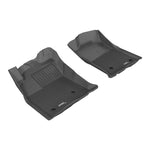 Black 3D MAXpider Kagu Series first-row floor mats with carbon fiber texture for 2005-2011 Toyota Tacoma.