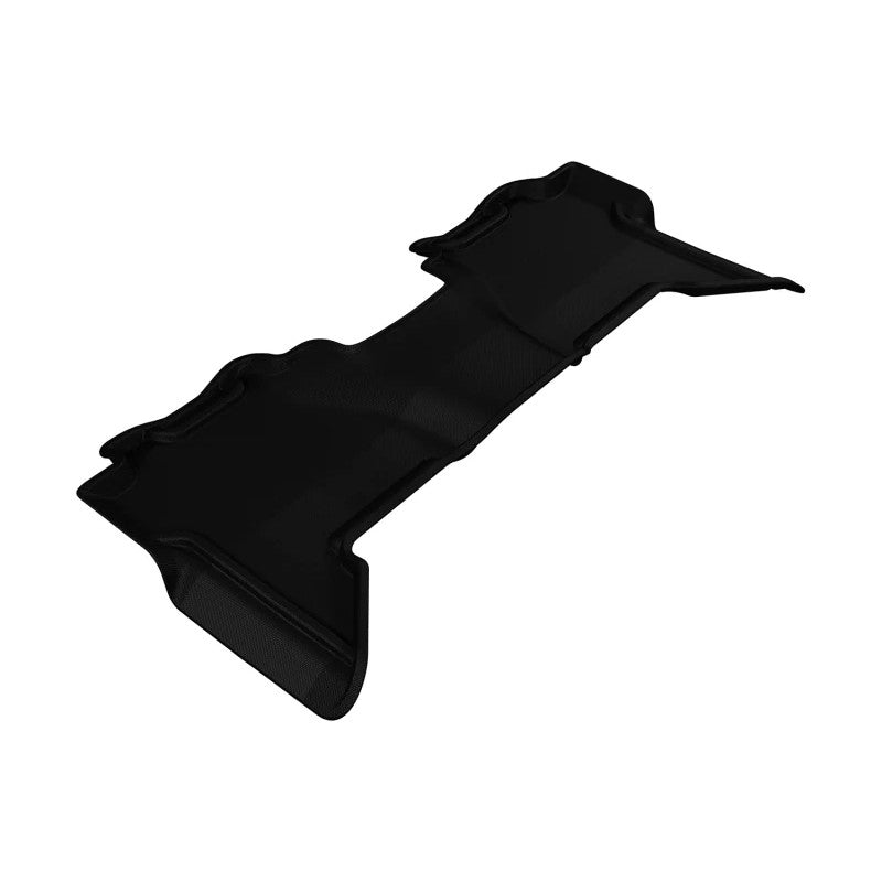 Black 3D MAXpider Kagu Series 2nd row floor mats featuring carbon fiber embossed texture and raised containment edges.