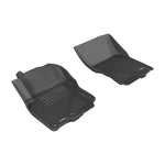 3D MAXpider Kagu Series black 1st row floor mats with carbon fiber texture for 2005-2019 Nissan Frontier.