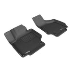 Black 3D MAXpider Kagu Series custom-fit first row floor mats for 2008-2015 Audi TT and TTS models.