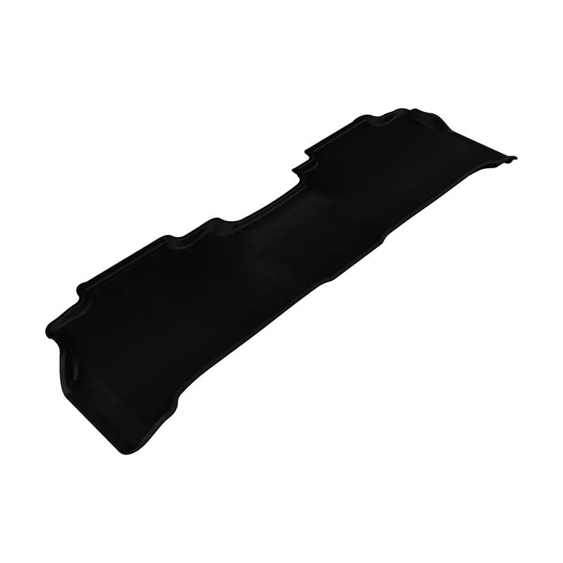 Black 3D MAXpider KAGU Series 2nd row floor mats with carbon fiber texture and raised edges for all-weather protection.