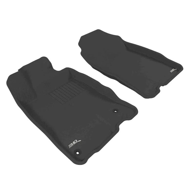 3D MAXpider Kagu Series black first row floor mats with carbon fiber texture for 2011-2016 Honda CR-Z.