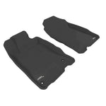 3D MAXpider Kagu Series black first row floor mats with carbon fiber texture for 2011-2016 Honda CR-Z.