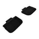 3D MAXpider Kagu Series 2nd row floor mats in black for 2011-2023 Chrysler 300 and Dodge Charger with carbon fiber texture.