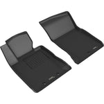 Black 3D MAXpider Kagu Series custom-fit first-row floor mats for 2012-2016 Hyundai Genesis Coupe.