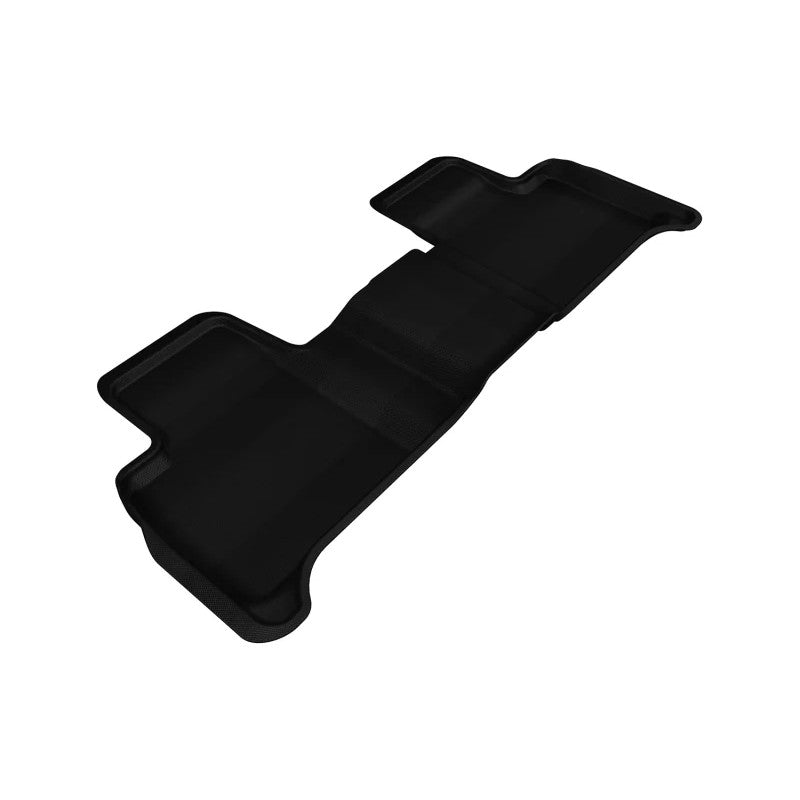 Black 3D MAXpider Kagu Series 2nd Row floor mats with carbon fiber texture for Mercedes-Benz GL, GLE, GLS, and ML-Class.