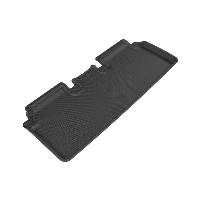 Black 3D MAXpider KAGU Series custom-fit 2nd row floor mats with carbon fiber texture for 2012-2020 Tesla Model S.