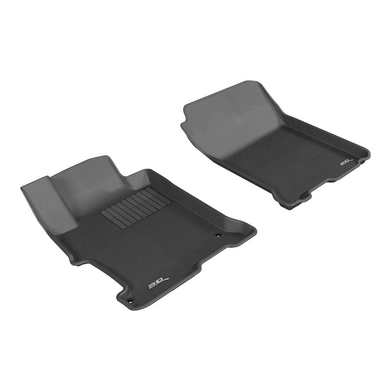 3D MAXpider Kagu Series black 1st row custom-fit floor mats for 2013-2017 Honda Accord showing carbon fiber texture.