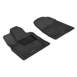 Black 3D MAXpider Kagu Series 1st row floor mats with carbon fiber texture and patented MAXpider anti-skid backing.