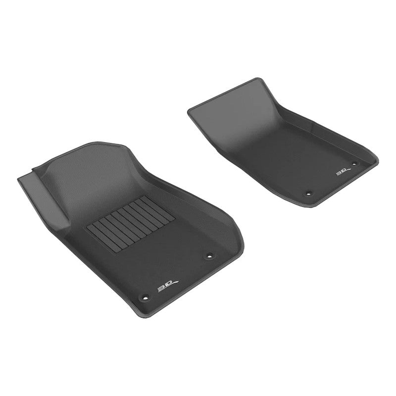 3D MAXpider Kagu Series black front row floor mats for 2014-2017 Chevrolet SS featuring a carbon fiber embossed texture.