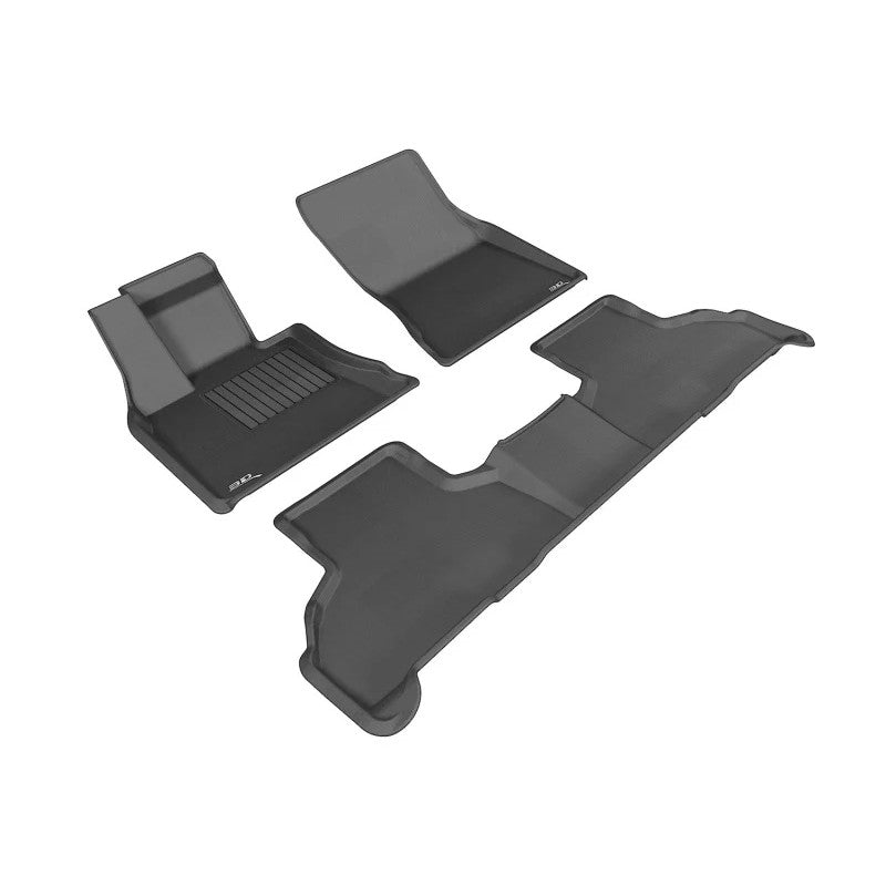 3D MAXpider Kagu Series black 1st and 2nd row floor mats with carbon fiber texture for 2014-2019 BMW X5 and X6.