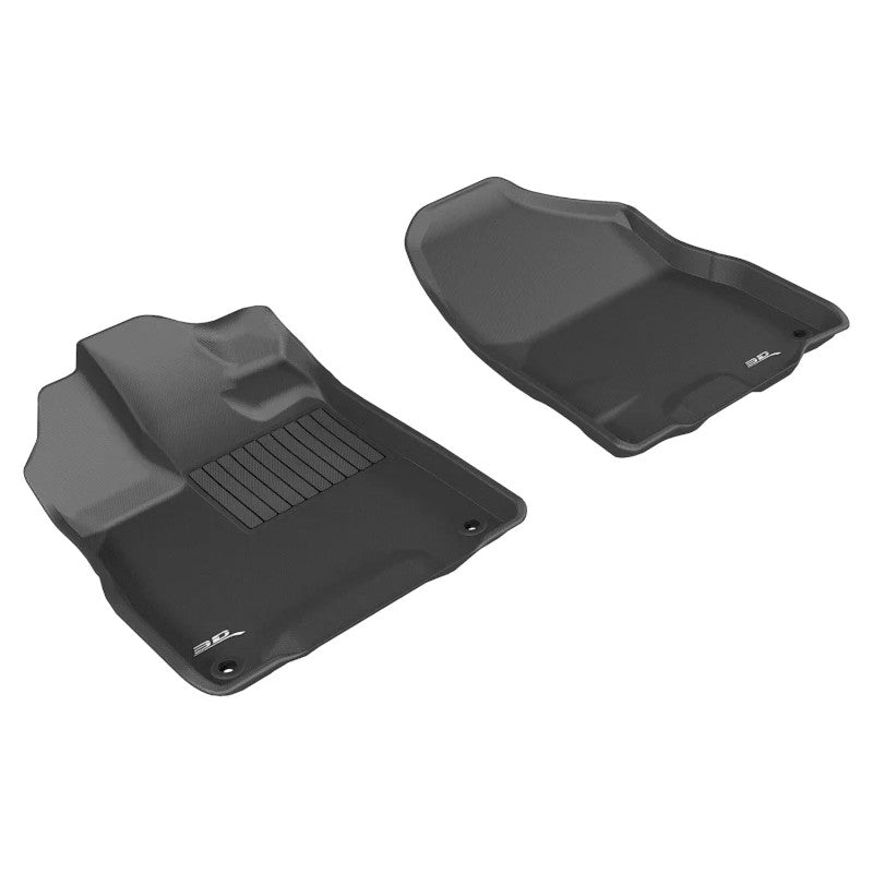 Black 3D MAXpider Kagu custom-fit 1st row floor mats with carbon fiber texture for 2014-2020 Acura MDX.