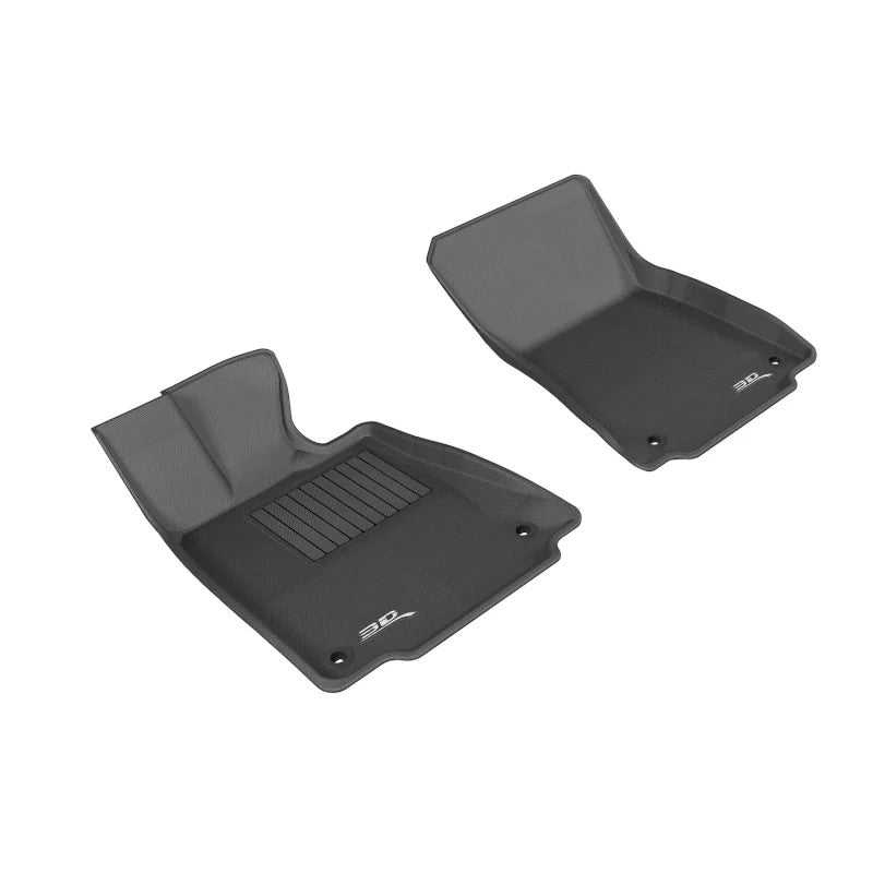 3D MAXpider Kagu Series black 1st row floor mats with carbon fiber texture for 2014-2025 Lexus IS and RC.