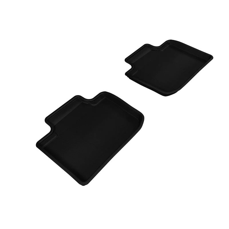 Black 3D MAXpider KAGU Series 2nd row floor mats with carbon fiber embossed pattern for 2014-2025 Lexus IS.