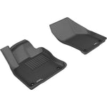 3D MAXpider Kagu Series black 1st row floor mats with carbon fiber texture and raised edges for Volkswagen Golf