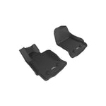 Black 3D MAXpider KAGU Series custom-fit 1st row floor mats with carbon fiber texture for 2014-2019 Chevrolet Corvette.