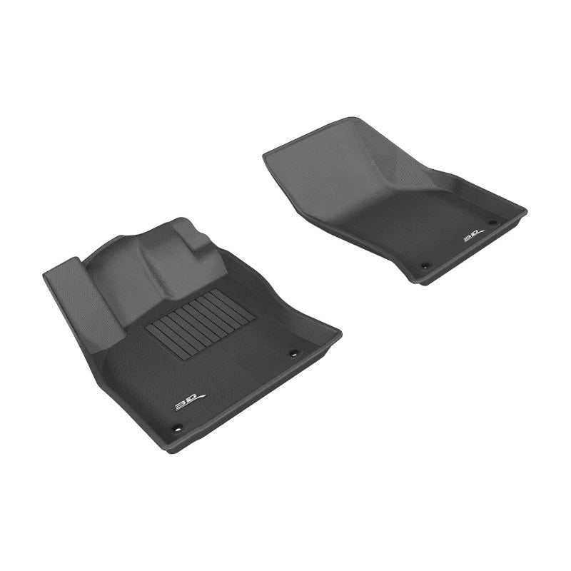 3D MAXpider Kagu Series black 1st row floor mats with carbon fiber texture for 2015-2020 Audi A3, S3, and RS3.