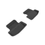 Black 3D MAXpider Kagu series 2nd row floor mats with carbon fiber texture for 2015-2026 Ford Mustang.