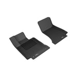 Black 3D MAXpider Kagu 1st row floor mats with carbon fiber texture for 2015-2025 Mercedes-Benz C-Class W205/C205.