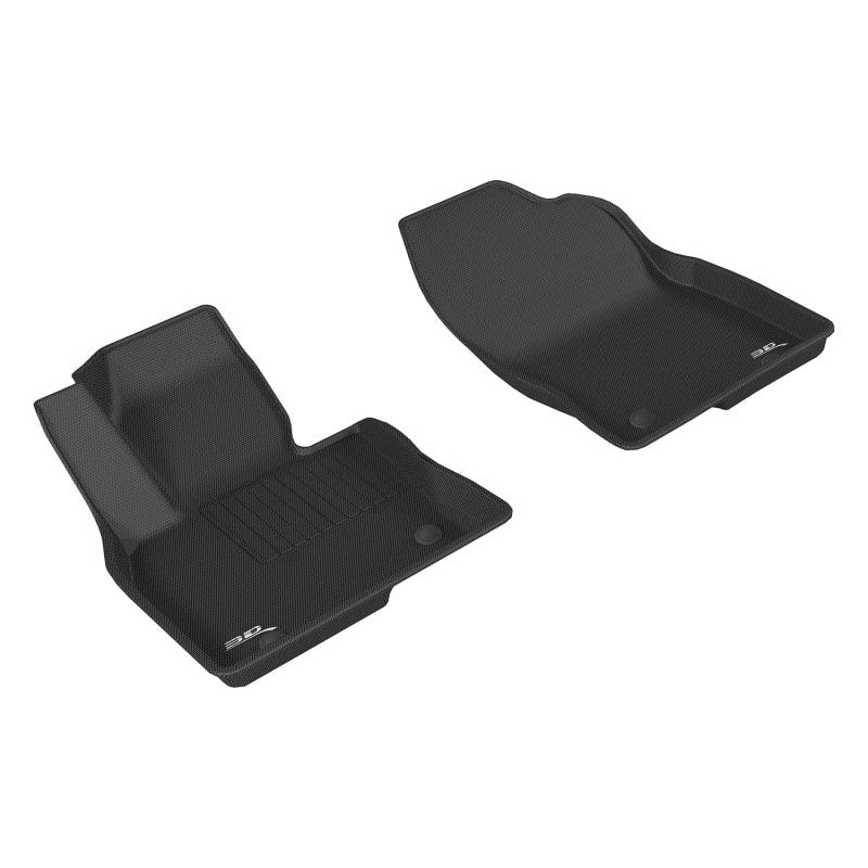 Black 3D MAXpider Kagu Series custom-fit first-row floor mats for 2016-2023 Mazda CX-9.