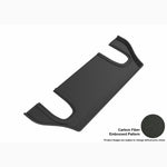 Black 3D MAXpider Kagu Series 3rd row floor mat with carbon fiber texture for 2016-2021 Tesla Model X 6-seat models.