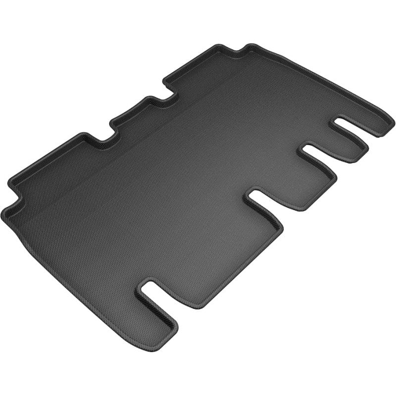 Black 3D MAXpider KAGU 2nd row custom-fit floor mats with carbon fiber texture for 2016-2021 Tesla Model X.