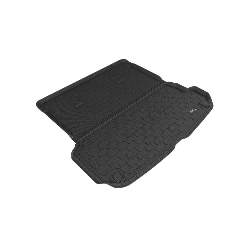 Black 3D MAXpider Kagu custom-fit cargo liner with textured surface and raised edges for 2017-2026 Audi Q7 and SQ7.