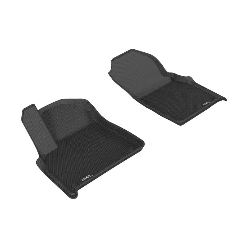 3D MAXpider Kagu Series black 1st row floor mats with carbon fiber texture and raised edges for 2017-2026 Audi Q7 and Q8.