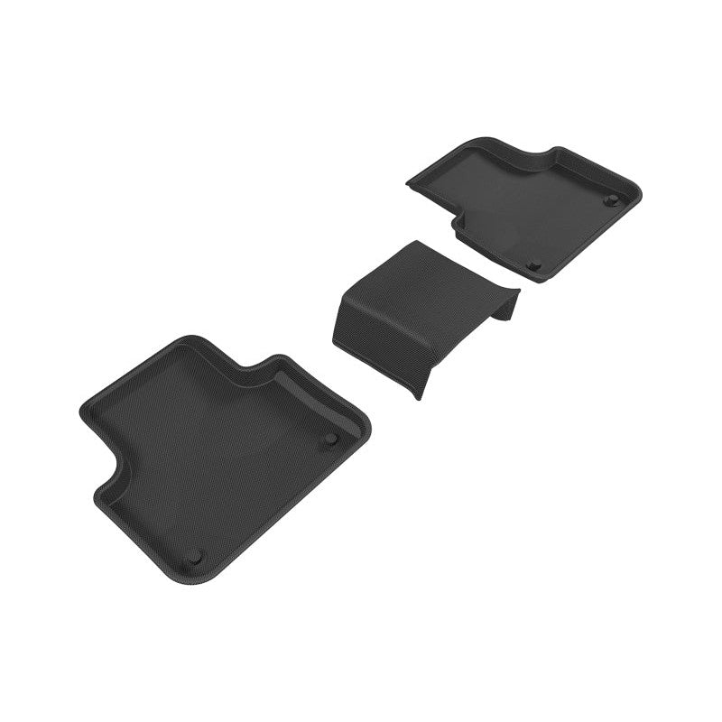 3D MAXpider KAGU Series black custom-fit second-row floor mats for 2017-2026 Audi Q7 and Q8.
