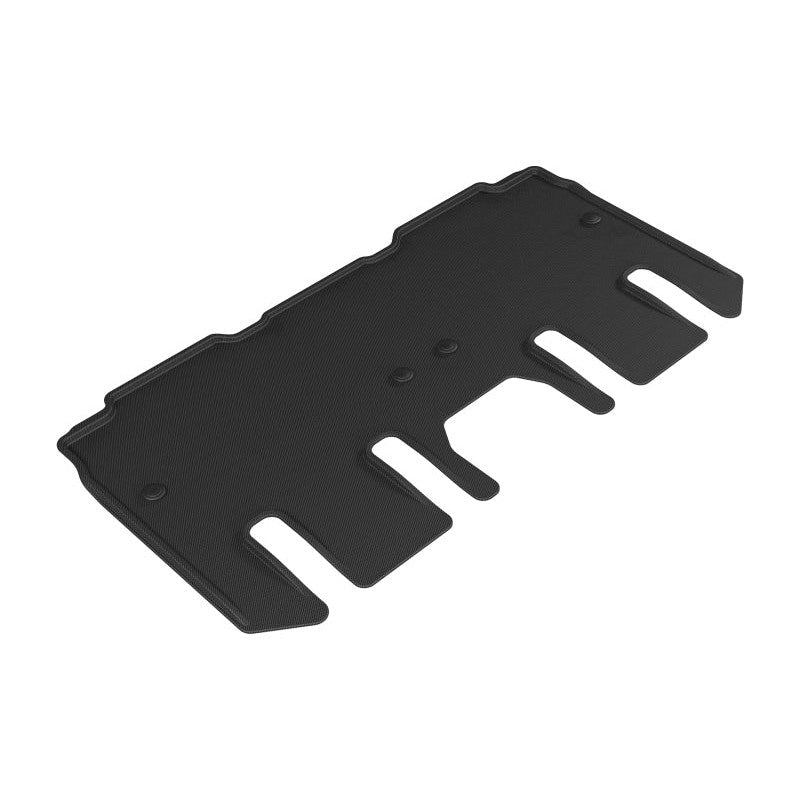 3D MAXpider Kagu Series black second row floor mats with carbon fiber texture and raised edges.