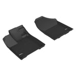Black 3D MAXpider Kagu Series 1st row floor mats for 2017-2025 Honda Ridgeline featuring carbon fiber texture