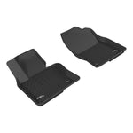 Black 3D MAXpider Kagu Series custom-fit 1st row floor mats for a 2017-2025 Mazda CX-5 featuring carbon fiber texture.