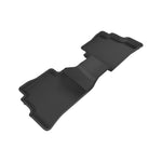 Black 3D MAXpider Kagu 2nd row floor mats for 2017-2025 Mazda CX-3 and CX-5 showing carbon fiber embossed texture.