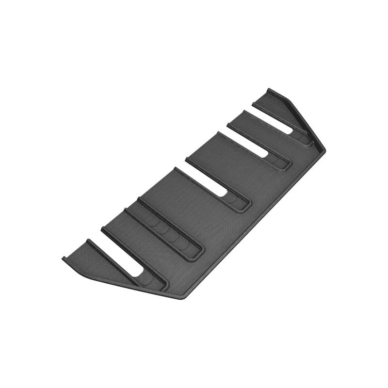 3D MAXpider Kagu black 3rd row floor mat with carbon fiber texture and raised edges for 2017-2021 Tesla Model X 7-seater.