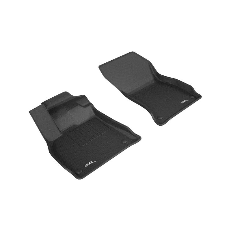 3D MAXpider Kagu Series black 1st row custom-fit floor mats with carbon fiber texture for 2018-2025 Audi Q5 and SQ5.