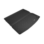 Black 3D MAXpider Kagu cargo liner with carbon fiber texture and raised edges for 2018-2024 Audi Q5 and SQ5.