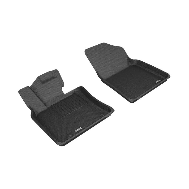 3D MAXpider Kagu Series black front row floor mats with carbon fiber texture for 2018-2026 Toyota Camry.