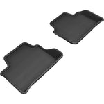 Black 3D MAXpider Kagu Series second row floor mats with carbon fiber texture and raised edges for BMW G20.