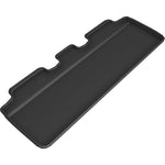3D MAXpider Kagu Series black second row floor mat for Tesla Model Y showing carbon fiber texture and raised edges.