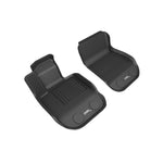 Black 3D MAXpider Kagu Series 1st row floor mats with a carbon fiber embossed pattern for Toyota GR Supra and BMW Z4.
