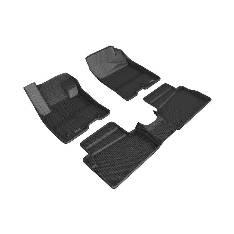 3D MAXpider Kagu Series black all-weather floor mats for 2022-2026 Ford Maverick 1st and 2nd row interior.