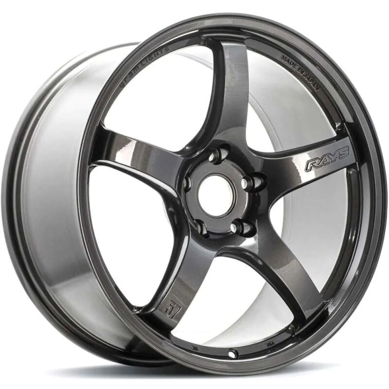 Gram Lights 57CR five-spoke monoblock alloy wheel in HS Gunmetallic finish