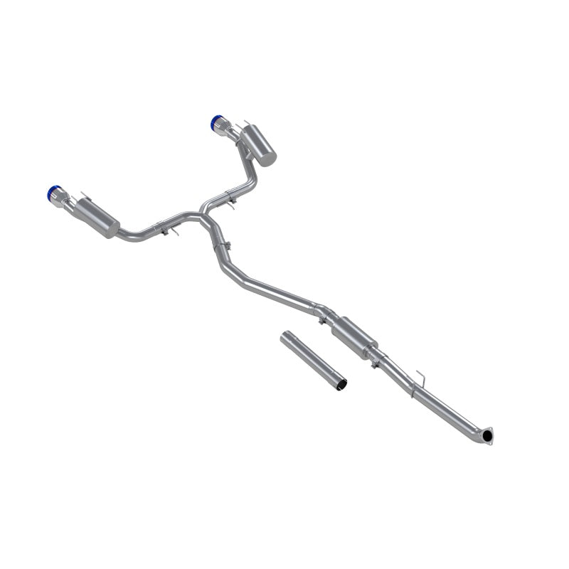 MBRP Armor Pro 3-inch T304 stainless steel cat-back exhaust system with dual 4.5-inch burnt end tips.
