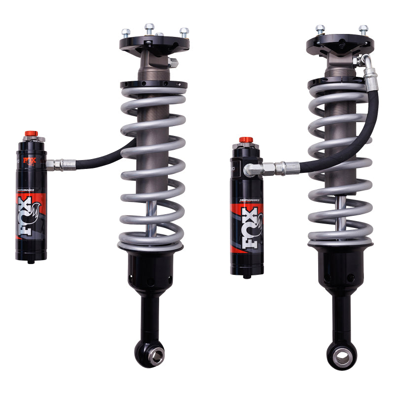 Fox Performance Elite 2.5 HD front coilover featuring external reservoir, zinc-plated body, and DSC EVO adjuster.