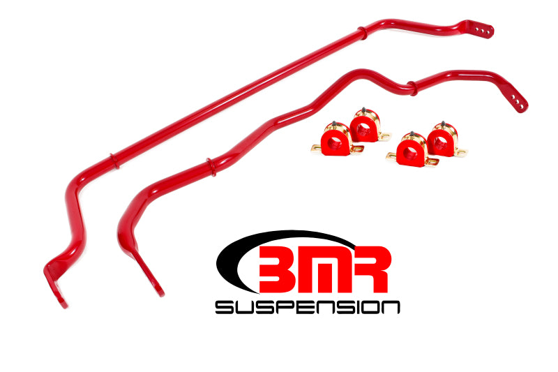 BMR 16-17 6th Gen Camaro Front & Rear Sway Bar Kit w/ Bushings - Red