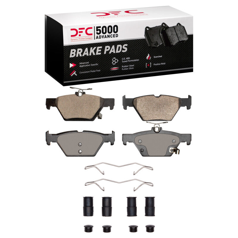 DFC 5000 Advanced ceramic rear brake pads and stainless steel installation hardware kit
