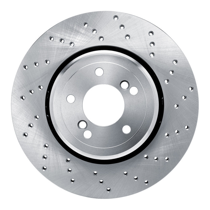 DFC right rear cross-drilled brake rotor for 2008-2013 BMW M3 and 1 Series M