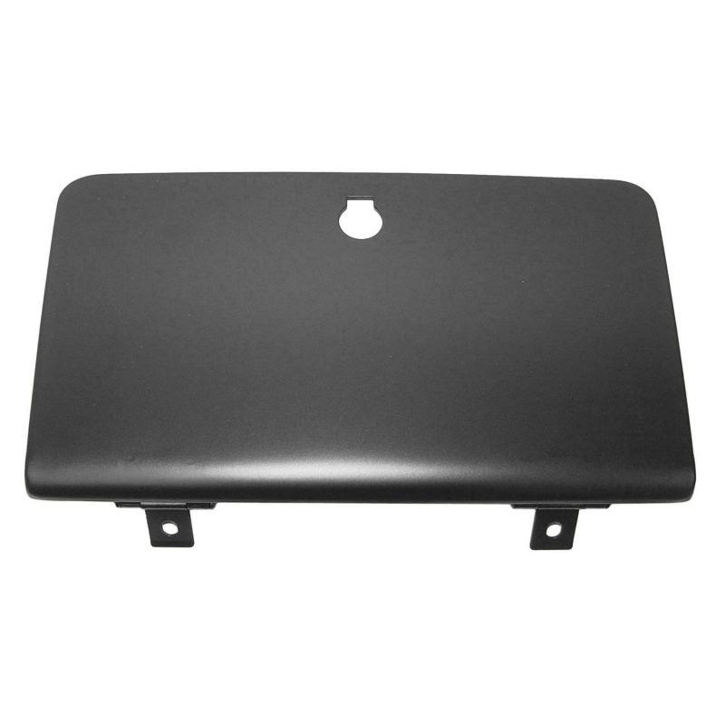 Rugged Ridge black powder-coated replacement glove box door for 1976-1986 Jeep CJ models.