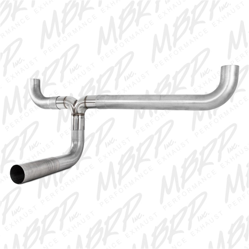 MBRP aluminized steel T-pipe adapter for universal 4-inch truck stack exhaust systems.