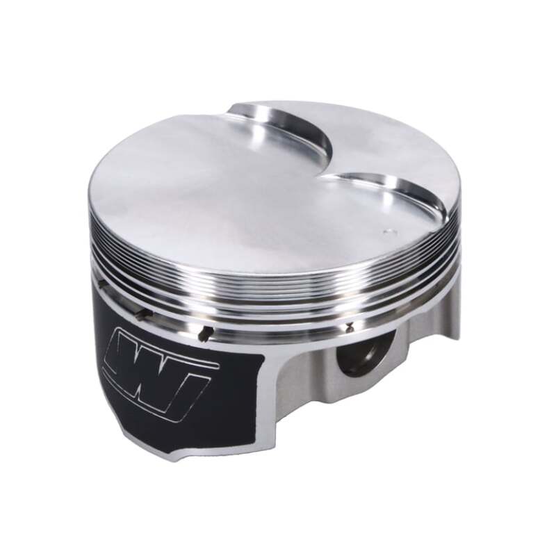 Set of eight Wiseco Professional Series forged aluminum pistons with ArmorGlide skirt coating and machined crowns.